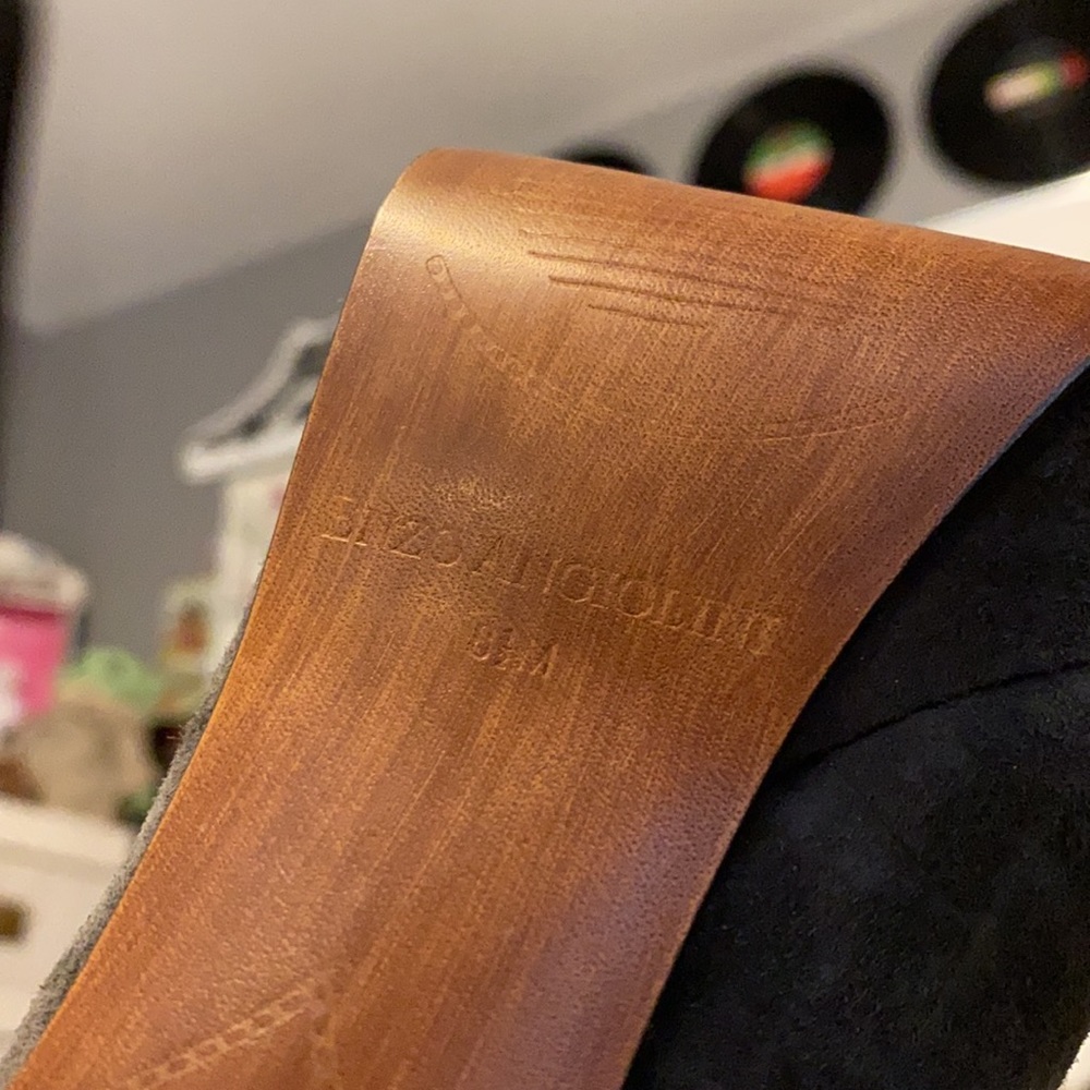 Enzo Angliolini Grey Suede Platform Open Toe Stil… - image 6